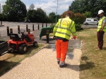 Resin bonded gravel being applied at kidbrooke park
