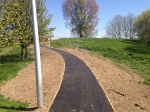 Reconstructed footpath in Kidbrooke park prepared for resin bonded gravel